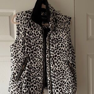 Juicy Couture Black and White Animal Print Vest